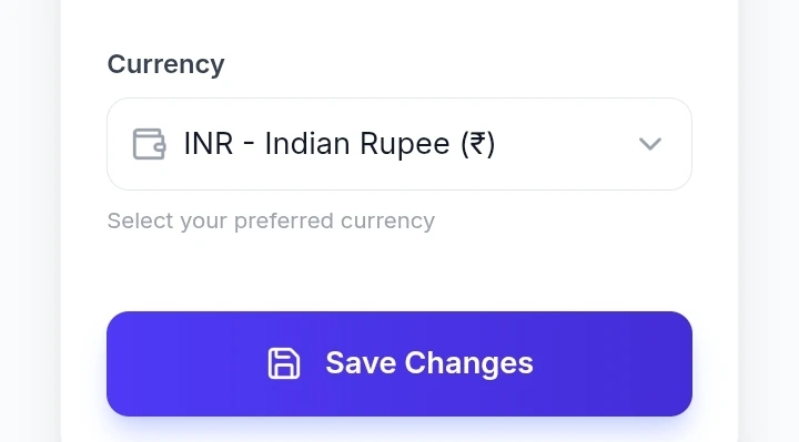Expenso profile and personal settings page for budget manager